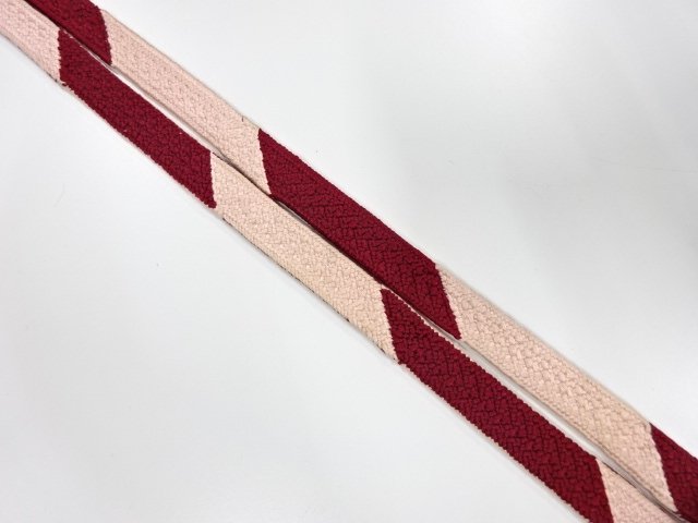 JAPANESE KIMONO / ANTIQUE ANTIQUE HAND-TIED OBIJIME